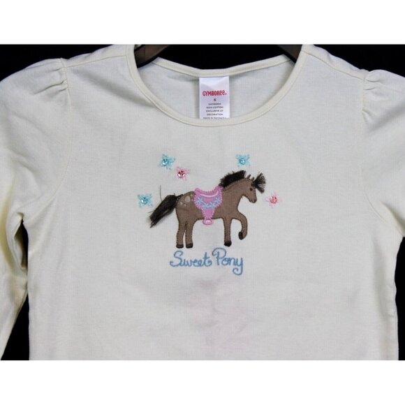 2006 Gymboree Park City Luxe White Sweet Pony Playful Shirt sz 6 8  NWT Cute - Picture 2 of 4